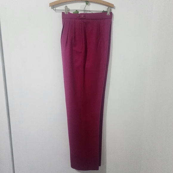 Vintage Jebb Levy Fuchsia Pink 100% Wool Trouser Pants - Picture 5 of 10